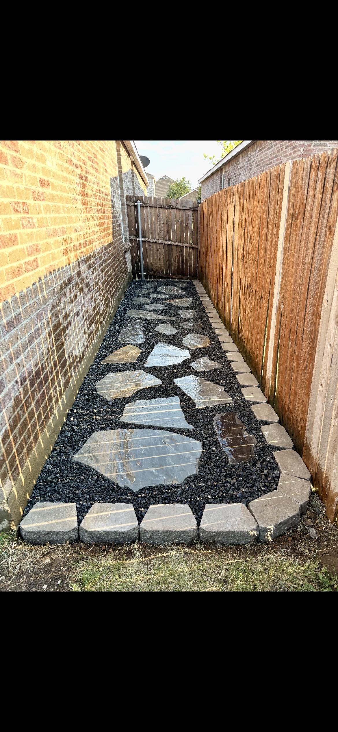 Finished landscaping project
