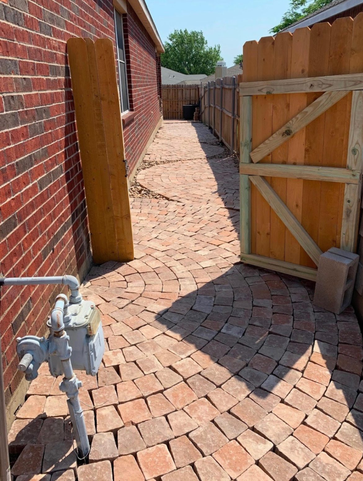 Backyard stone pathway and gate project